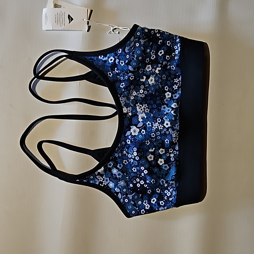 Tory Burch Printed cross back Navy Alpine floral Sport bra